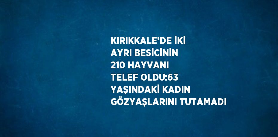 KIRIKKALE’DE İKİ AYRI BESİCİNİN 210 HAYVANI TELEF OLDU:63 YAŞINDAKİ KADIN GÖZYAŞLARINI TUTAMADI