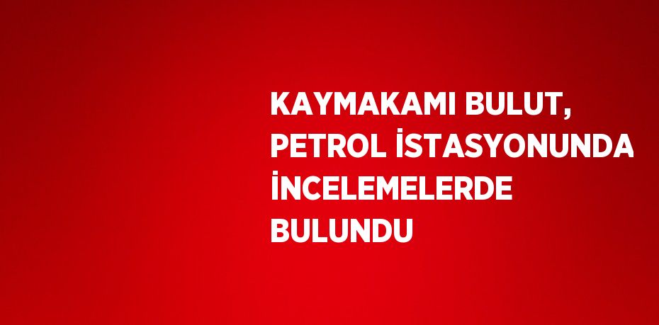 KAYMAKAMI BULUT, PETROL İSTASYONUNDA İNCELEMELERDE BULUNDU