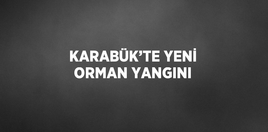 KARABÜK’TE YENİ ORMAN YANGINI