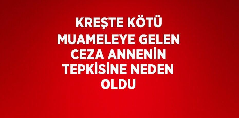 KREŞTE KÖTÜ MUAMELEYE GELEN CEZA ANNENİN TEPKİSİNE NEDEN OLDU