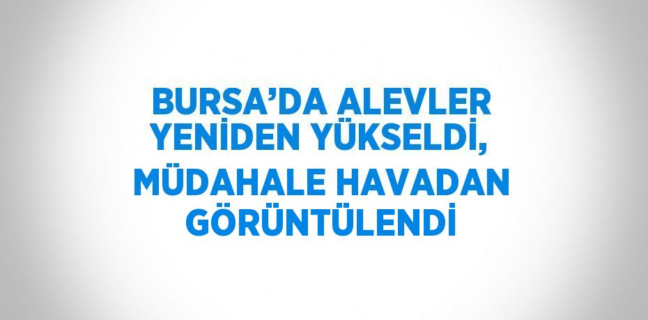 BURSA’DA ALEVLER YENİDEN YÜKSELDİ, MÜDAHALE HAVADAN GÖRÜNTÜLENDİ