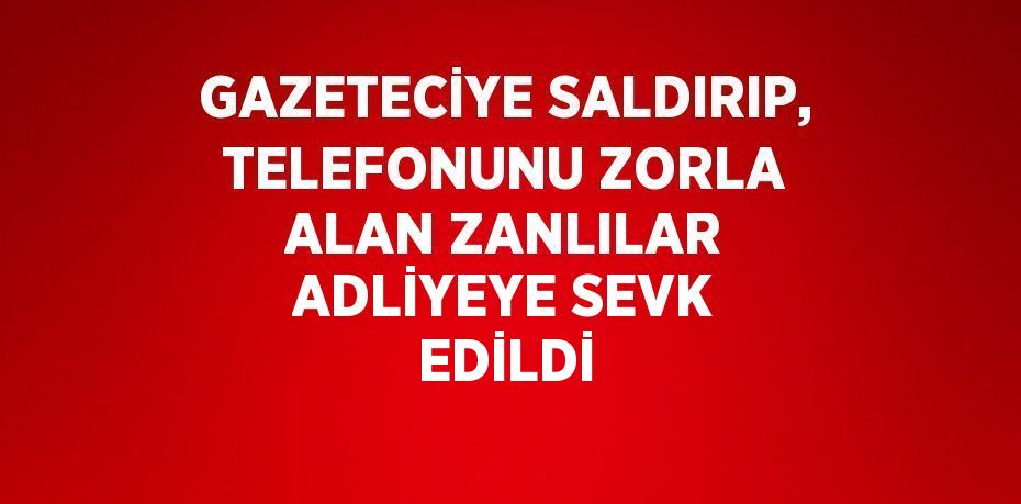 GAZETECİYE SALDIRIP, TELEFONUNU ZORLA ALAN ZANLILAR ADLİYEYE SEVK EDİLDİ