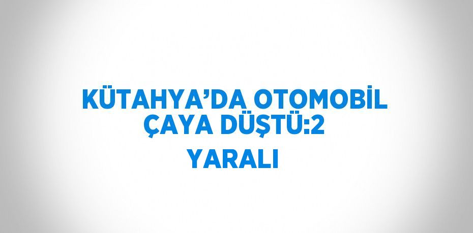 KÜTAHYA’DA OTOMOBİL ÇAYA DÜŞTÜ:2 YARALI