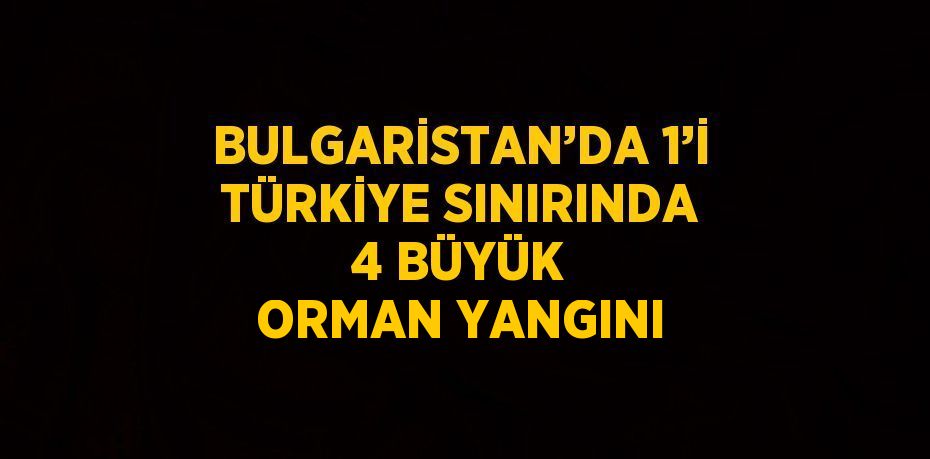 BULGARİSTAN’DA 1’İ TÜRKİYE SINIRINDA 4 BÜYÜK ORMAN YANGINI