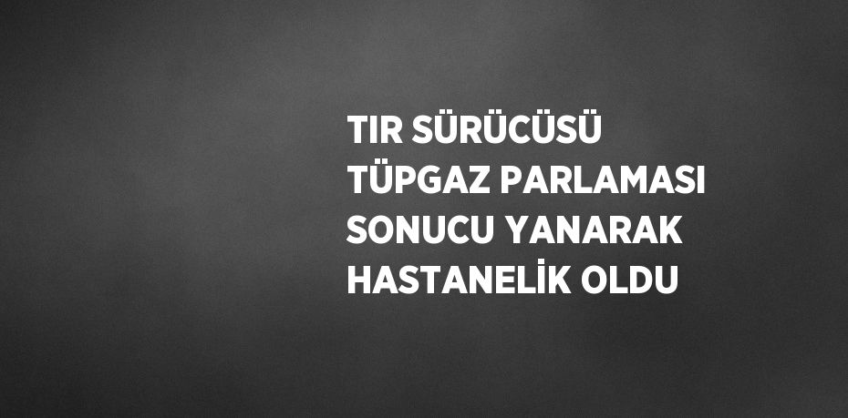 TIR SÜRÜCÜSÜ TÜPGAZ PARLAMASI SONUCU YANARAK HASTANELİK OLDU