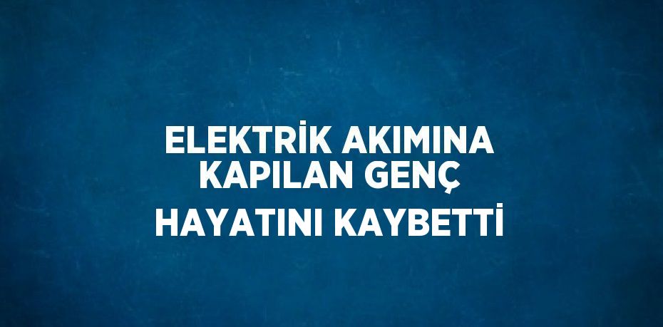 ELEKTRİK AKIMINA KAPILAN GENÇ HAYATINI KAYBETTİ