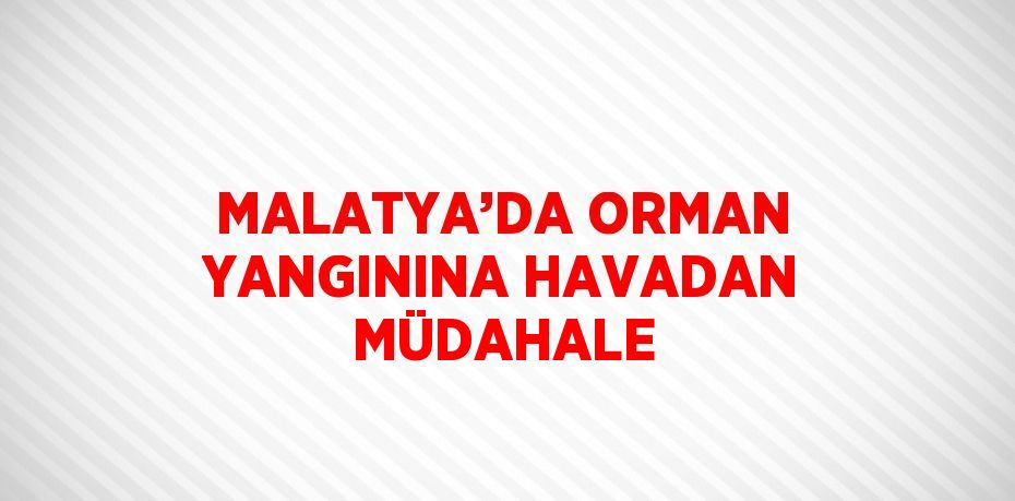 MALATYA’DA ORMAN YANGININA HAVADAN MÜDAHALE