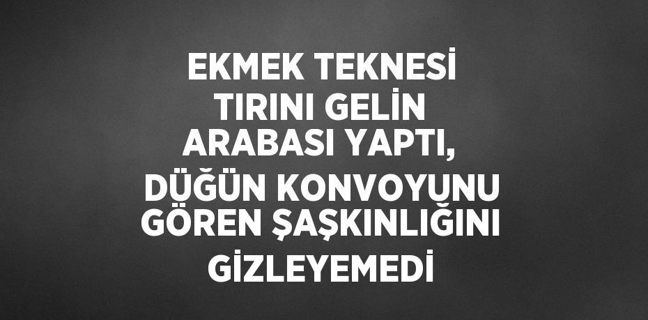 EKMEK TEKNESİ TIRINI GELİN ARABASI YAPTI, DÜĞÜN KONVOYUNU GÖREN ŞAŞKINLIĞINI GİZLEYEMEDİ