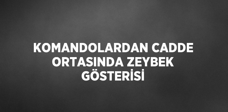 KOMANDOLARDAN CADDE ORTASINDA ZEYBEK GÖSTERİSİ