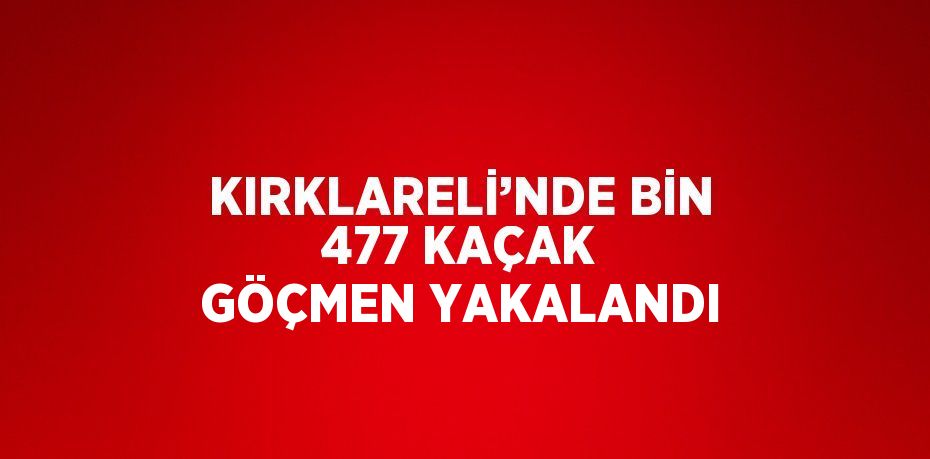 KIRKLARELİ’NDE BİN 477 KAÇAK GÖÇMEN YAKALANDI