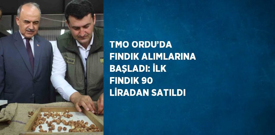 TMO ORDU’DA FINDIK ALIMLARINA BAŞLADI: İLK FINDIK 90 LİRADAN SATILDI