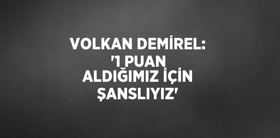 VOLKAN DEMİREL: '1 PUAN ALDIĞIMIZ İÇİN ŞANSLIYIZ'