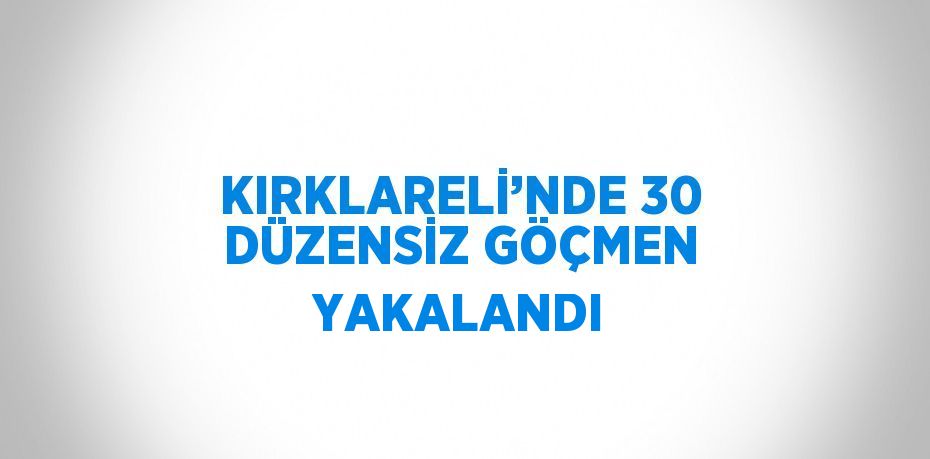 KIRKLARELİ’NDE 30 DÜZENSİZ GÖÇMEN YAKALANDI