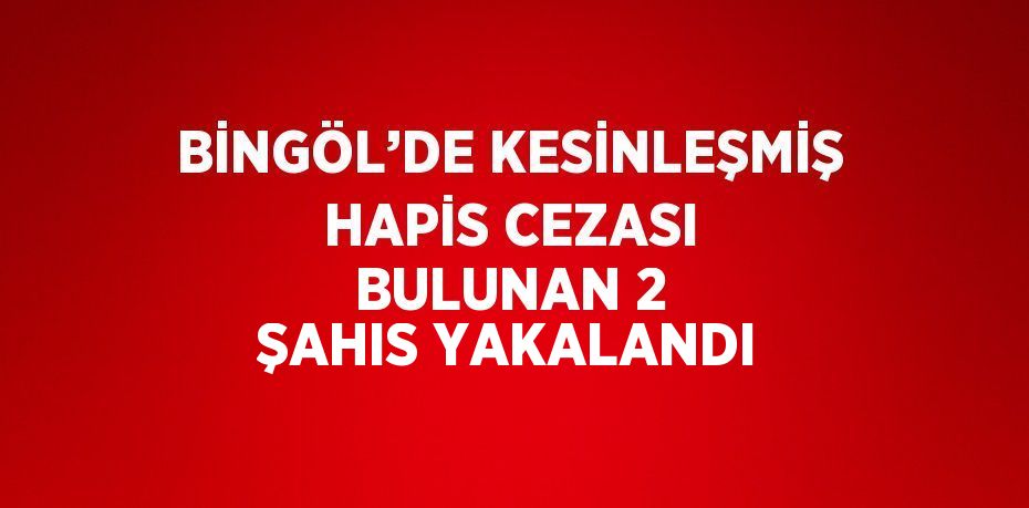 BİNGÖL’DE KESİNLEŞMİŞ HAPİS CEZASI BULUNAN 2 ŞAHIS YAKALANDI