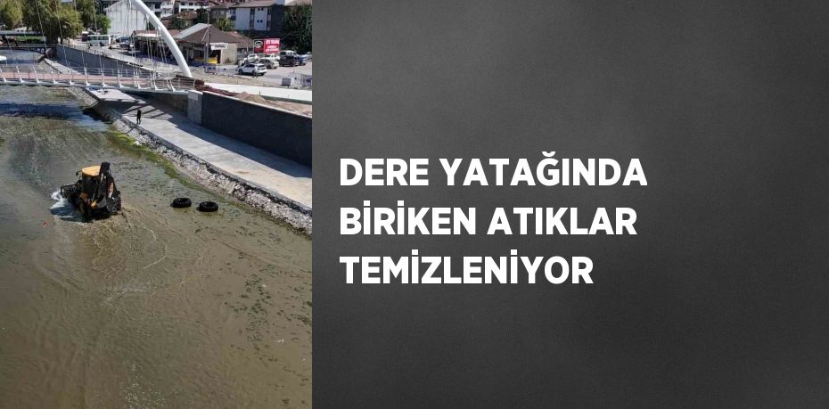 DERE YATAĞINDA BİRİKEN ATIKLAR TEMİZLENİYOR