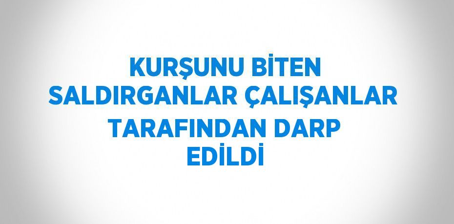 KURŞUNU BİTEN SALDIRGANLAR ÇALIŞANLAR TARAFINDAN DARP EDİLDİ