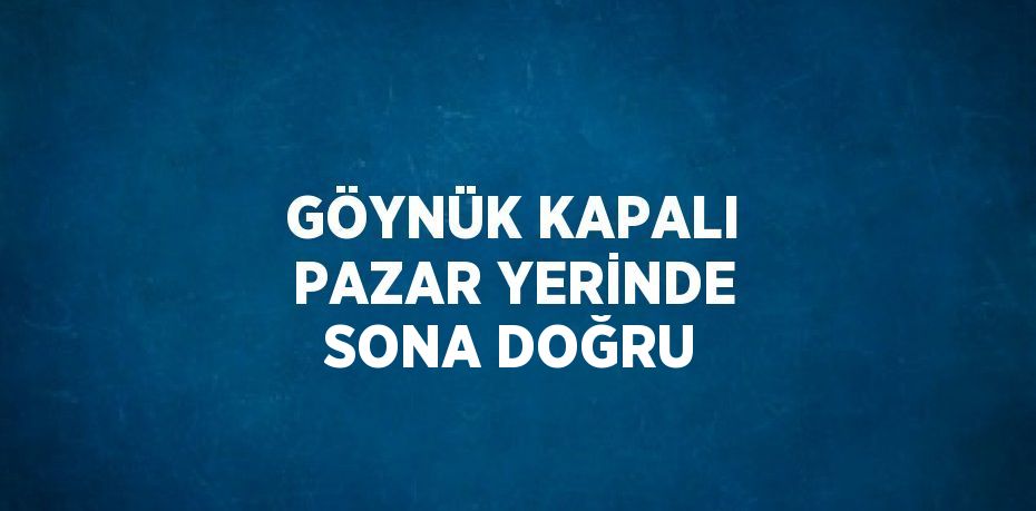 GÖYNÜK KAPALI PAZAR YERİNDE SONA DOĞRU