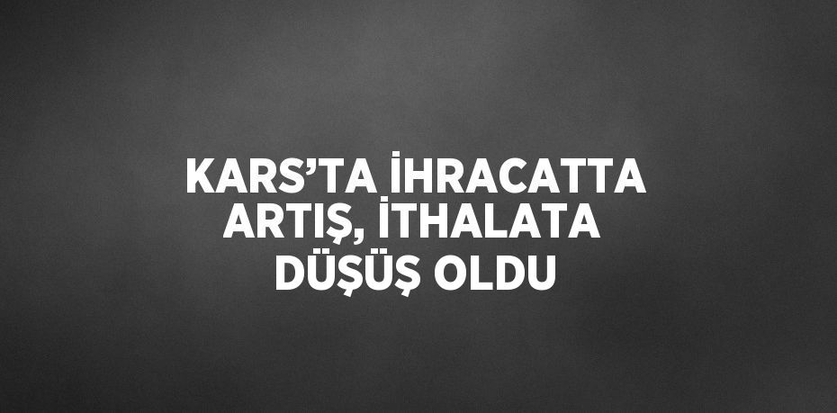 KARS’TA İHRACATTA ARTIŞ, İTHALATA DÜŞÜŞ OLDU