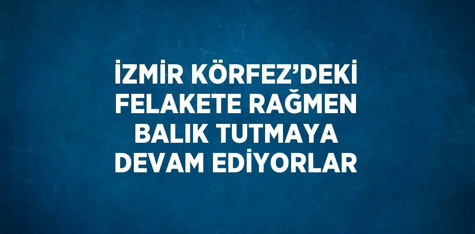 İZMİR KÖRFEZ’DEKİ FELAKETE RAĞMEN BALIK TUTMAYA DEVAM EDİYORLAR