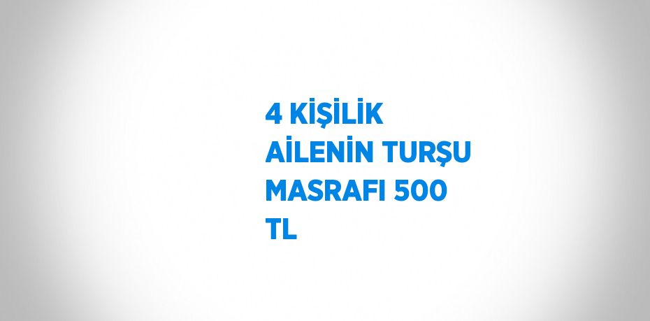 4 KİŞİLİK AİLENİN TURŞU MASRAFI 500 TL