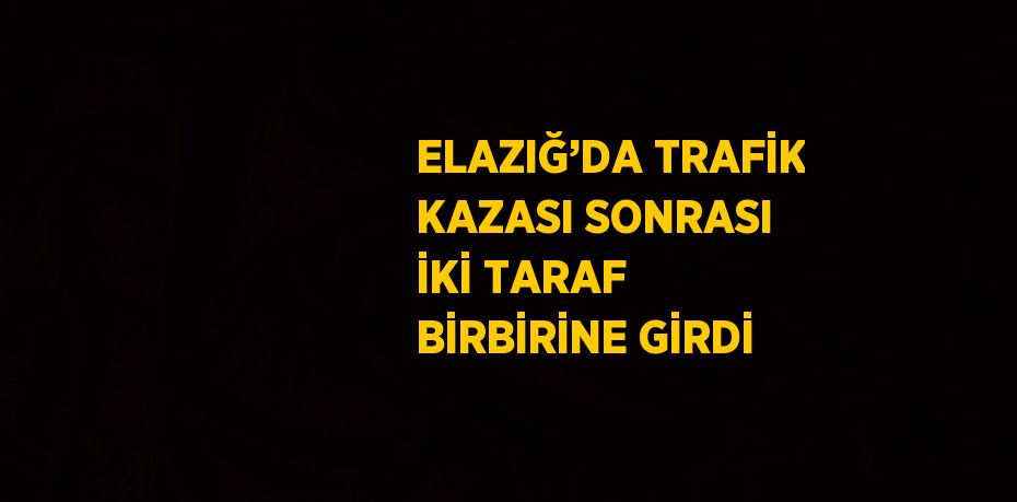 ELAZIĞ’DA TRAFİK KAZASI SONRASI İKİ TARAF BİRBİRİNE GİRDİ