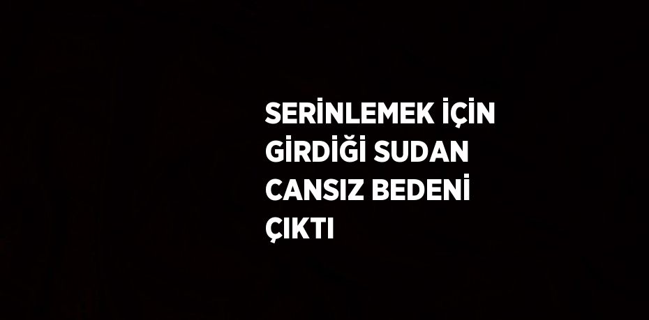 SERİNLEMEK İÇİN GİRDİĞİ SUDAN CANSIZ BEDENİ ÇIKTI