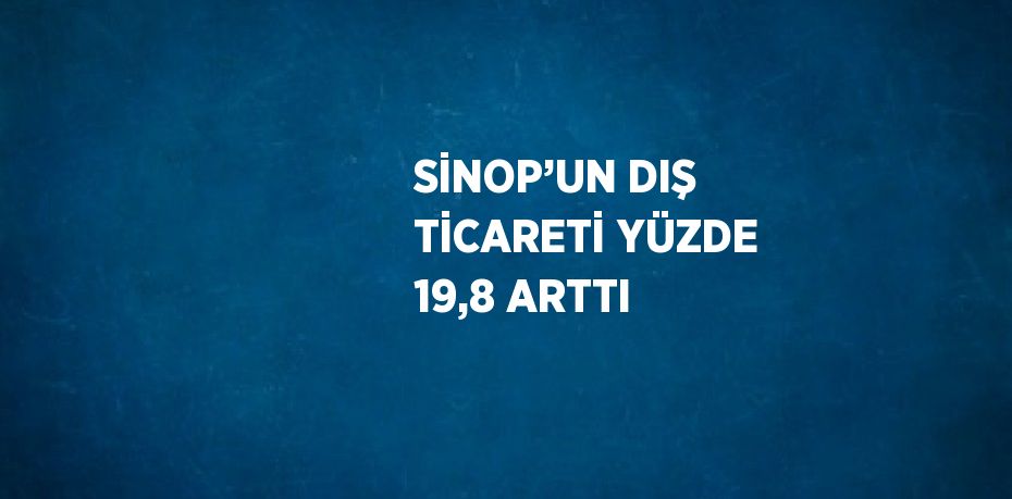 SİNOP’UN DIŞ TİCARETİ YÜZDE 19,8 ARTTI