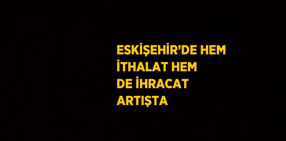 ESKİŞEHİR’DE HEM İTHALAT HEM DE İHRACAT ARTIŞTA