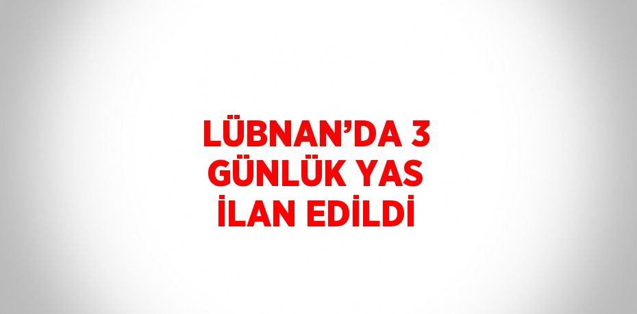 LÜBNAN’DA 3 GÜNLÜK YAS İLAN EDİLDİ