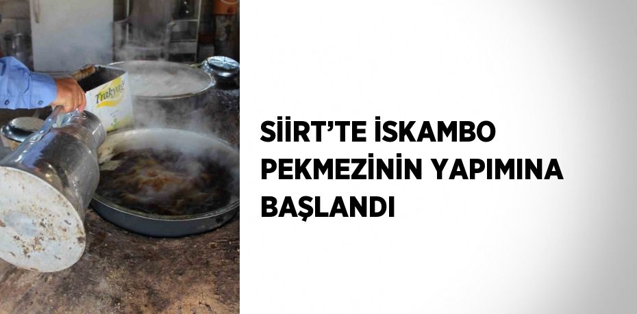 SİİRT’TE İSKAMBO PEKMEZİNİN YAPIMINA BAŞLANDI