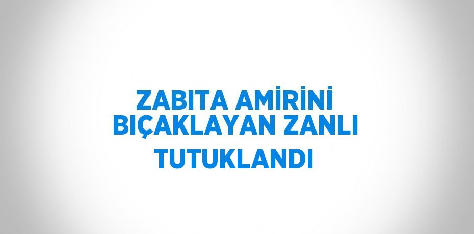 ZABITA AMİRİNİ BIÇAKLAYAN ZANLI TUTUKLANDI