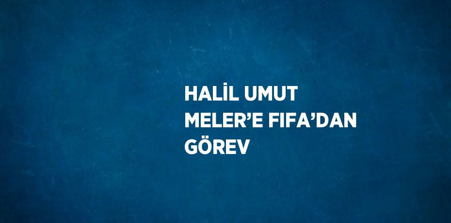 HALİL UMUT MELER’E FIFA’DAN GÖREV