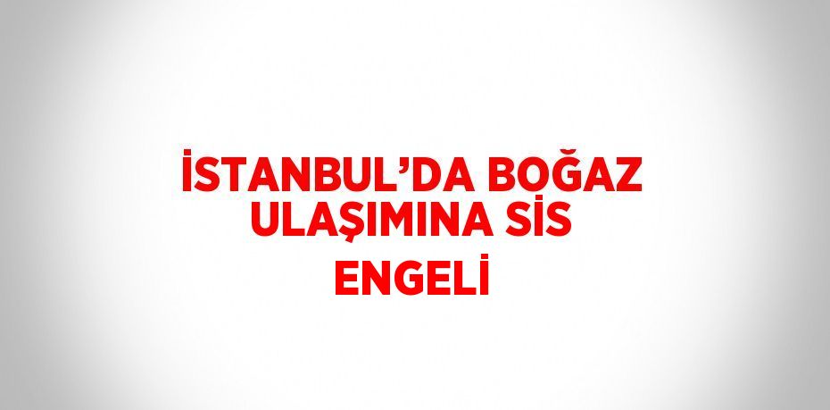 İSTANBUL’DA BOĞAZ ULAŞIMINA SİS ENGELİ