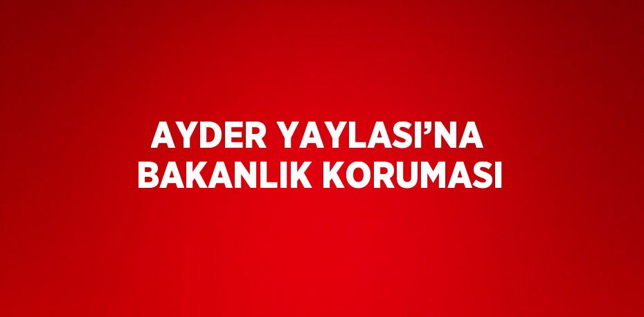 AYDER YAYLASI’NA BAKANLIK KORUMASI