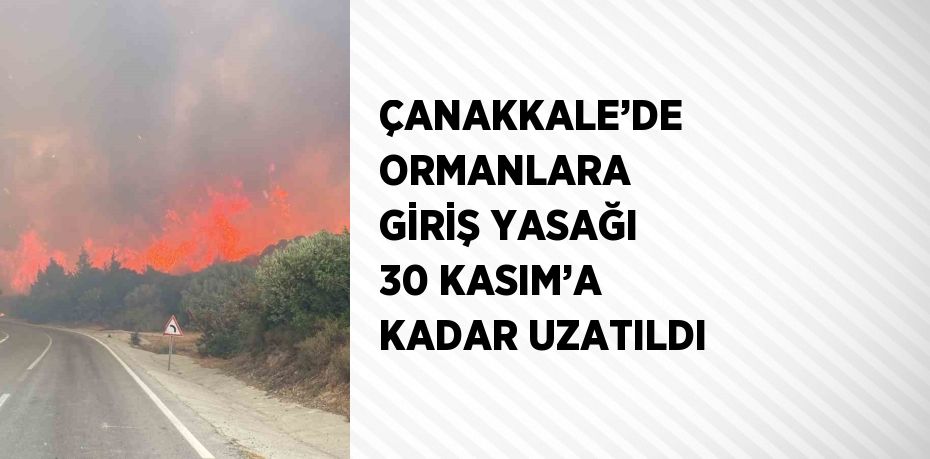 ÇANAKKALE’DE ORMANLARA GİRİŞ YASAĞI 30 KASIM’A KADAR UZATILDI