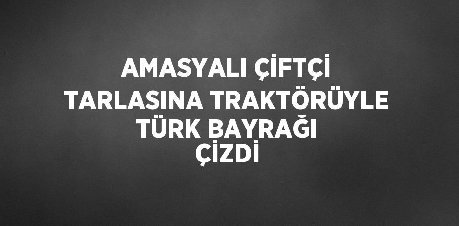 AMASYALI ÇİFTÇİ TARLASINA TRAKTÖRÜYLE TÜRK BAYRAĞI ÇİZDİ