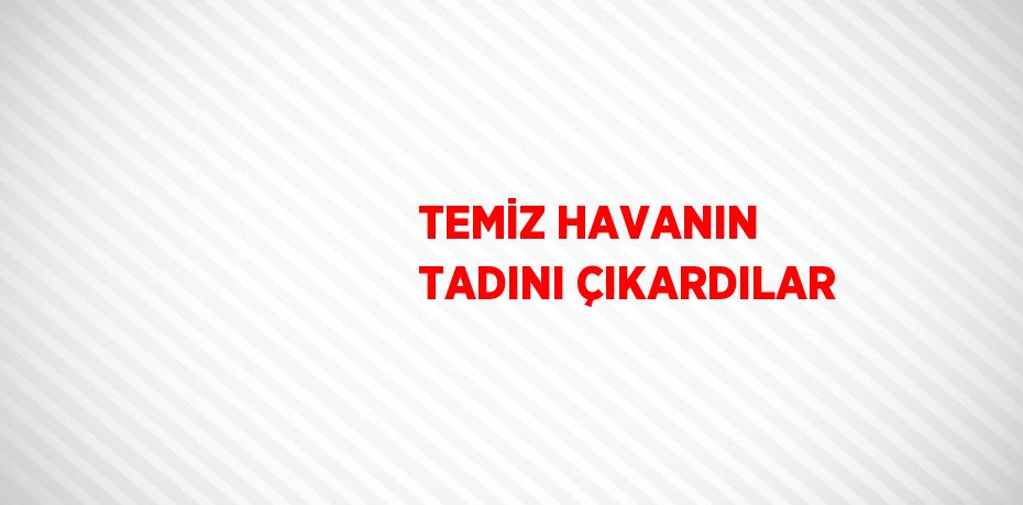 TEMİZ HAVANIN TADINI ÇIKARDILAR