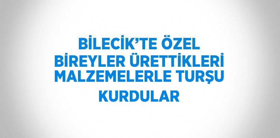 BİLECİK’TE ÖZEL BİREYLER ÜRETTİKLERİ MALZEMELERLE TURŞU KURDULAR