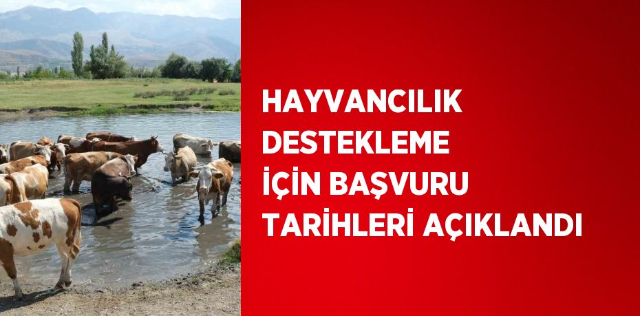 HAYVANCILIK DESTEKLEME İÇİN BAŞVURU TARİHLERİ AÇIKLANDI