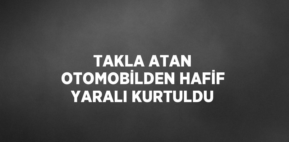 TAKLA ATAN OTOMOBİLDEN HAFİF YARALI KURTULDU