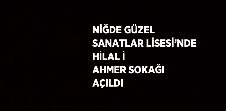 NİĞDE GÜZEL SANATLAR LİSESİ’NDE HİLAL İ AHMER SOKAĞI AÇILDI