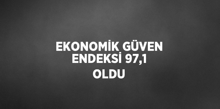 EKONOMİK GÜVEN ENDEKSİ 97,1 OLDU