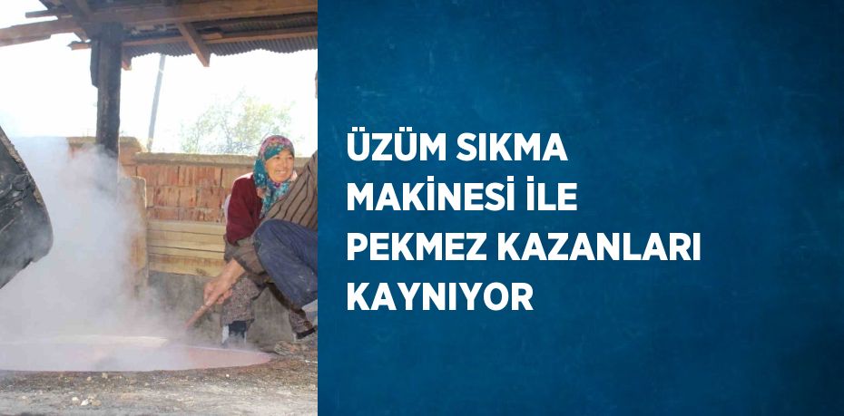 ÜZÜM SIKMA MAKİNESİ İLE PEKMEZ KAZANLARI KAYNIYOR