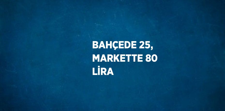 BAHÇEDE 25, MARKETTE 80 LİRA