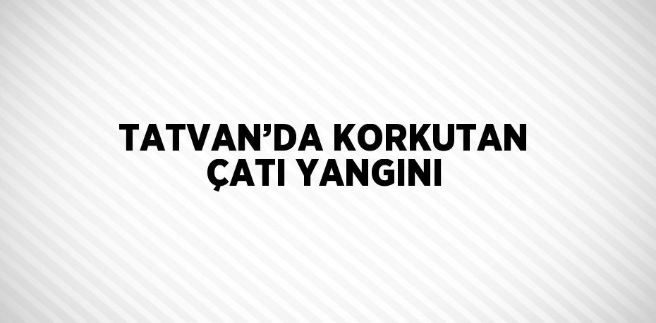 TATVAN’DA KORKUTAN ÇATI YANGINI