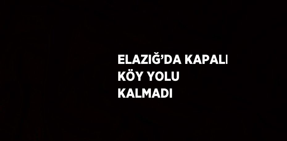 ELAZIĞ’DA KAPALI KÖY YOLU KALMADI