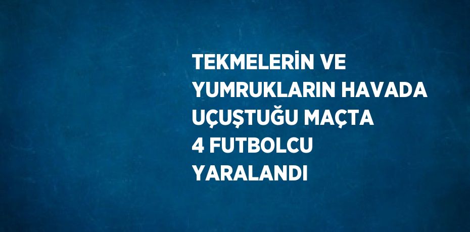 TEKMELERİN VE YUMRUKLARIN HAVADA UÇUŞTUĞU MAÇTA 4 FUTBOLCU YARALANDI