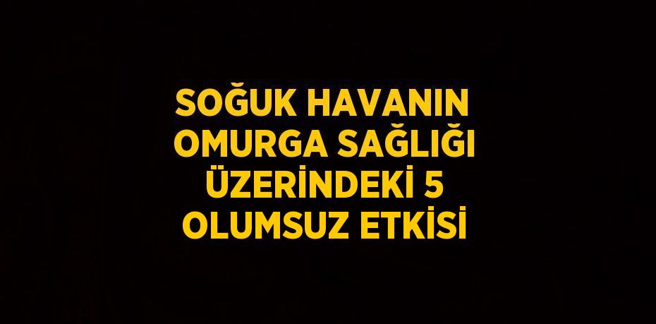 SOĞUK HAVANIN OMURGA SAĞLIĞI ÜZERİNDEKİ 5 OLUMSUZ ETKİSİ