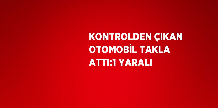 KONTROLDEN ÇIKAN OTOMOBİL TAKLA ATTI:1 YARALI