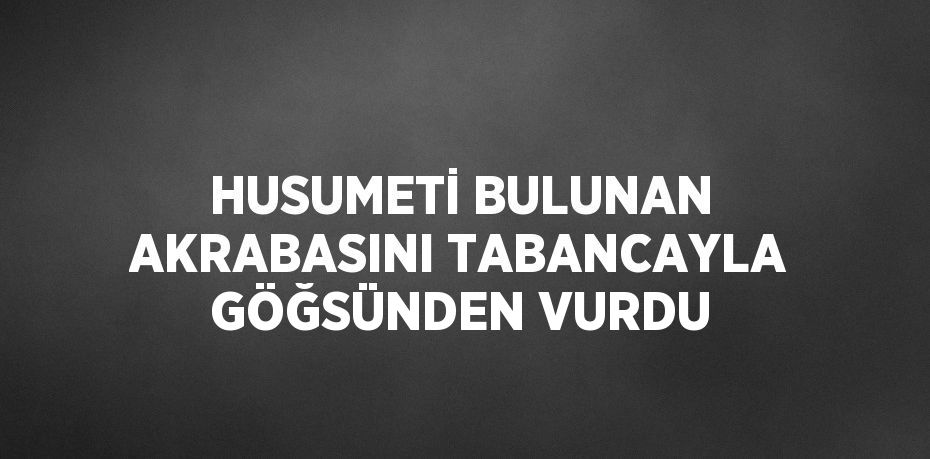 HUSUMETİ BULUNAN AKRABASINI TABANCAYLA GÖĞSÜNDEN VURDU